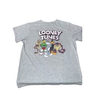 Looney Tunes T Shirt XL‎ Gray Graphic Print Bugs Bunny Marvin Daffy Duck Taz